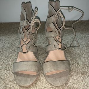 TORRID caged booties, wide width